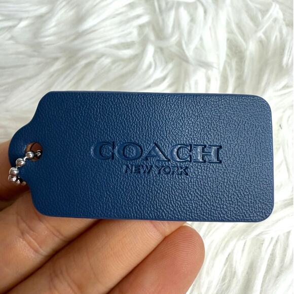 2" COACH BLUE Fob Bag Charm Hang tag Hangtag - Picture 1 of 2